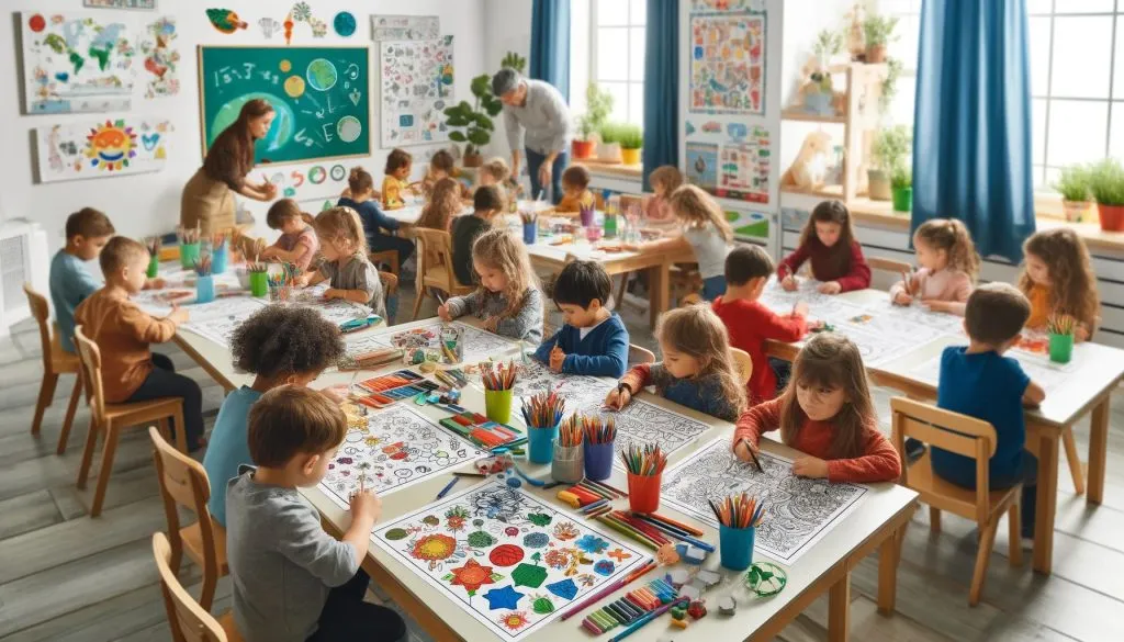 Explorează cum desenele de colorat pot fi utilizate pentru a învăța concepte de matematică, științe și istorie într-un mod distractiv și interactiv
